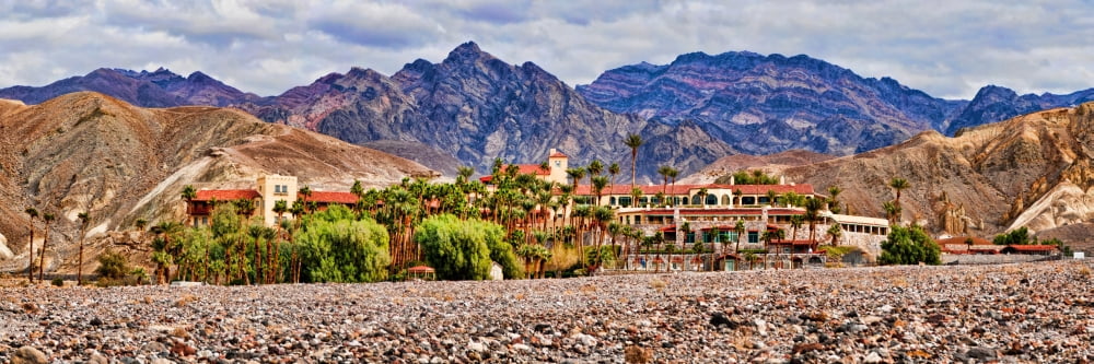 Tourist resort Furnace Creek Inn Death Valley Death Valley National Park California USA Canvas Art - Panoramic Images (27 x 9)
