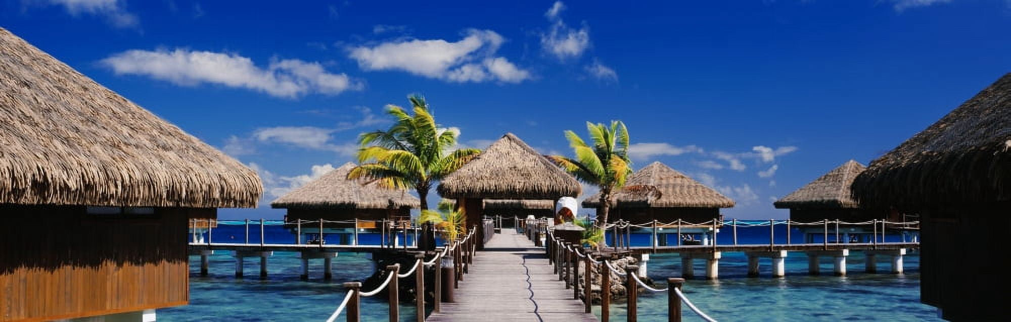 Tourist resort Tahiti French Polynesia Canvas Art - Panoramic Images (27 x 9)