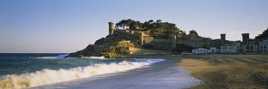 Tourist resort on the beach Tossa De Mar Costa Brava Catalonia Spain Canvas Art - Panoramic Images (36 x 12)