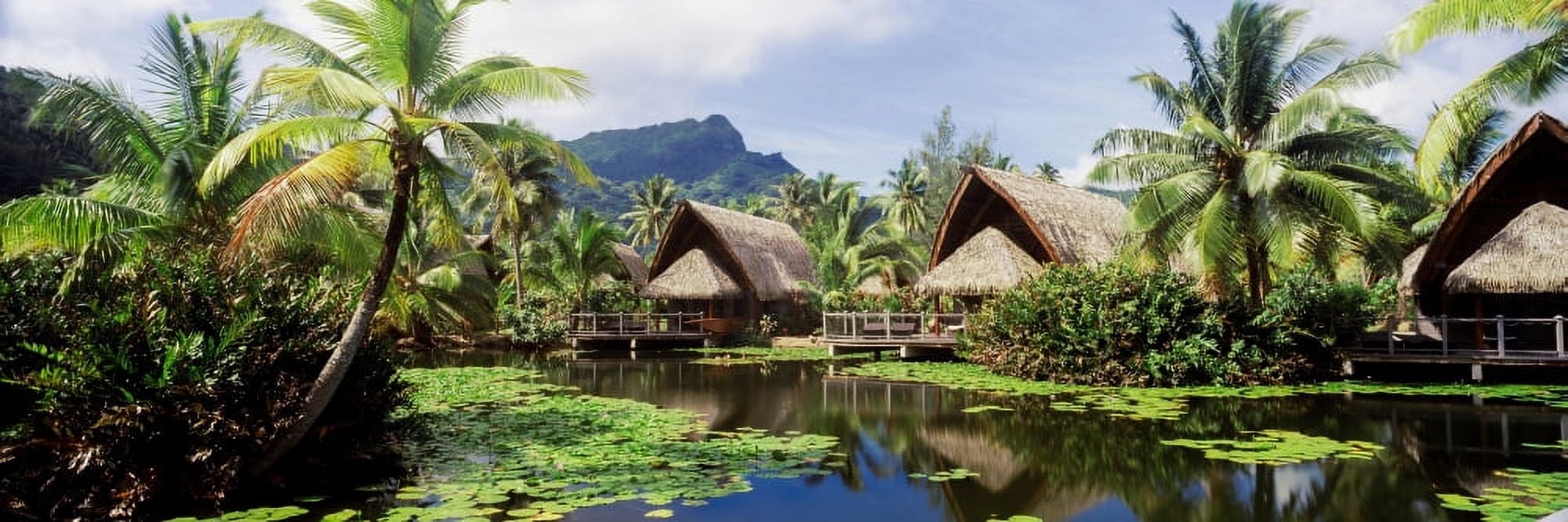 Tourist resorts Tahiti French Polynesia Canvas Art - Panoramic Images (27 x 9)