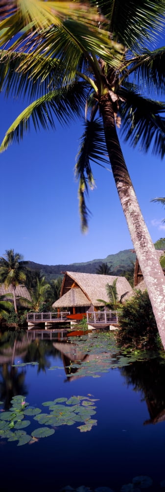 Tourist resorts Tahiti French Polynesia Canvas Art - Panoramic Images (36 x 12)