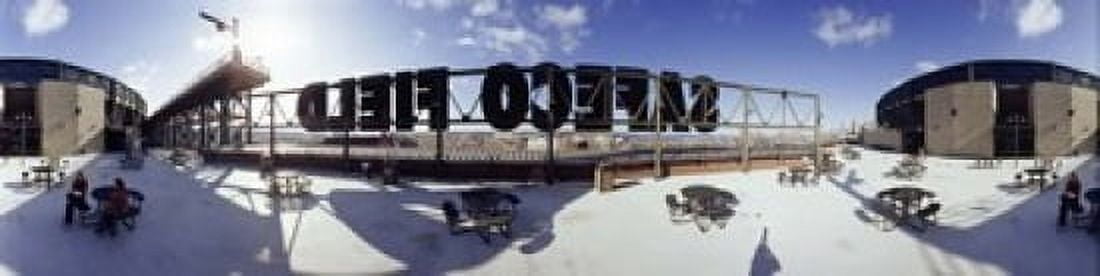 Tourist sitting on a roof outside a baseball stadium Seattle King County Washington State USA Canvas Art - Panoramic Images (20 x 5)