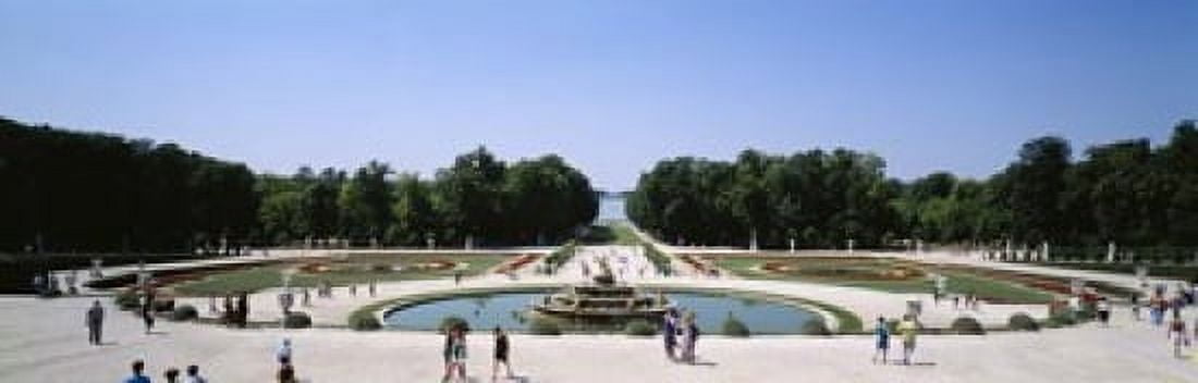 Tourists around a fountain Versailles France Canvas Art - Panoramic Images (18 x 6)