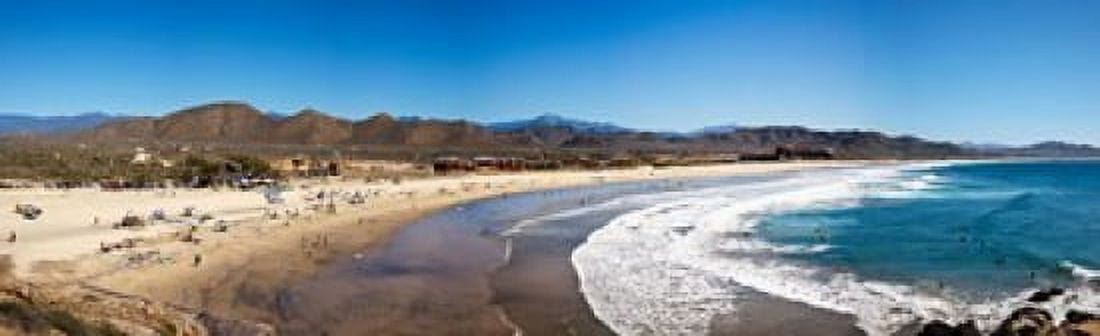 Tourists at Cerritos Beach Todos Santos Baja California Sur Mexico Canvas Art - Panoramic Images (38 x 12)