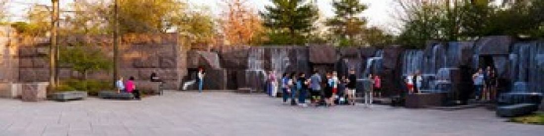 Tourists at Franklin Delano Roosevelt Memorial Washington DC USA Canvas Art - Panoramic Images (40 x 10)