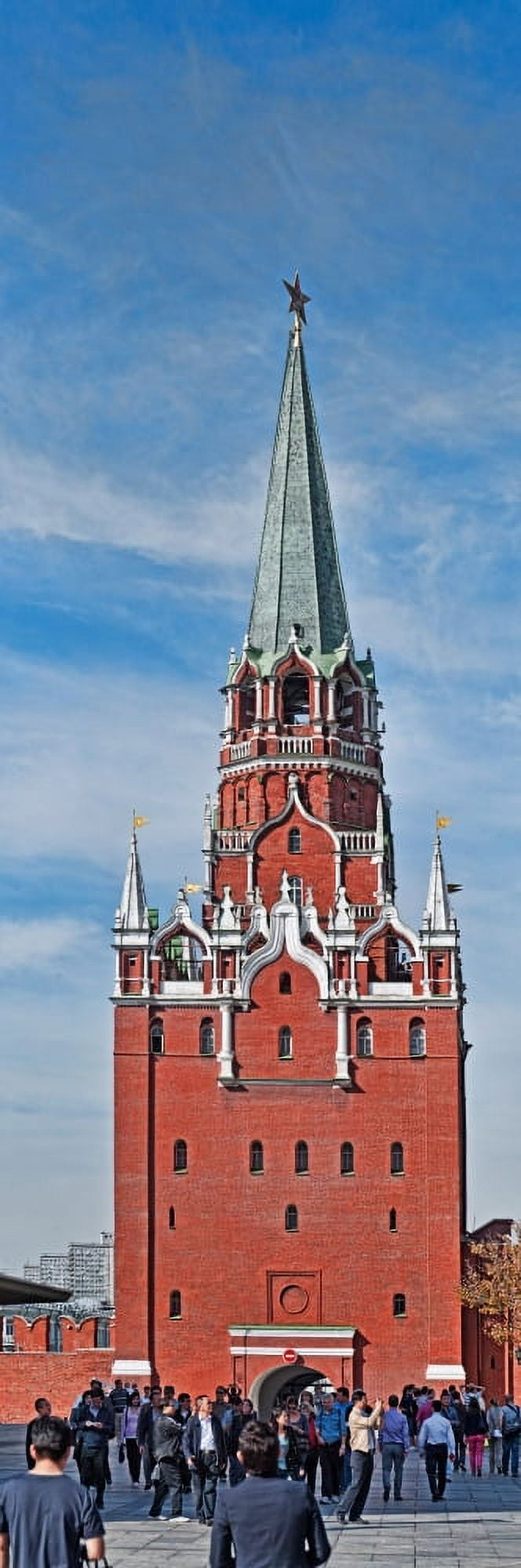 Tourists at Trinity Tower Kremlin Moscow Russia Canvas Art - Panoramic Images (36 x 12)
