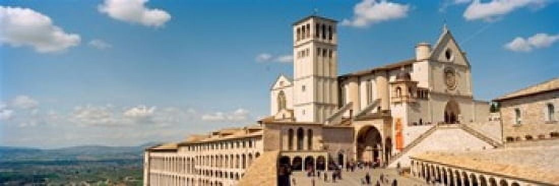 Tourists at a church Basilica of San Francisco Assisi Perugia Province Umbria Italy Canvas Art - Panoramic Images (18 x 7)