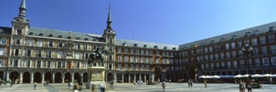 Tourists at a palace Plaza Mayor Madrid Spain Canvas Art - Panoramic Images (36 x 12)