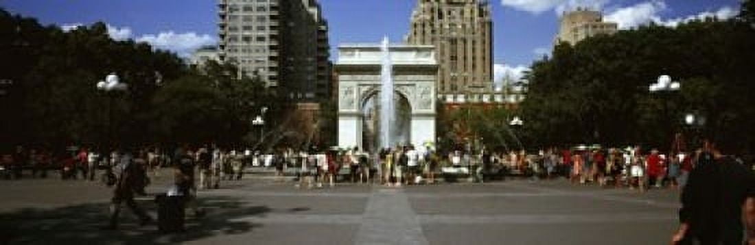 Tourists at a park Washington Square Arch Washington Square Park Manhattan New York City New York State USA Canvas Art - Panoramic Images (18 x 6)