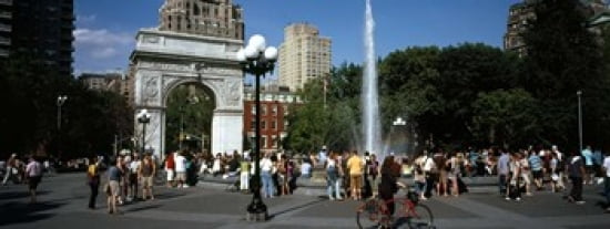 Tourists at a park Washington Square Arch Washington Square Park Manhattan New York City New York State USA Canvas Art - Panoramic Images (30 x 12)