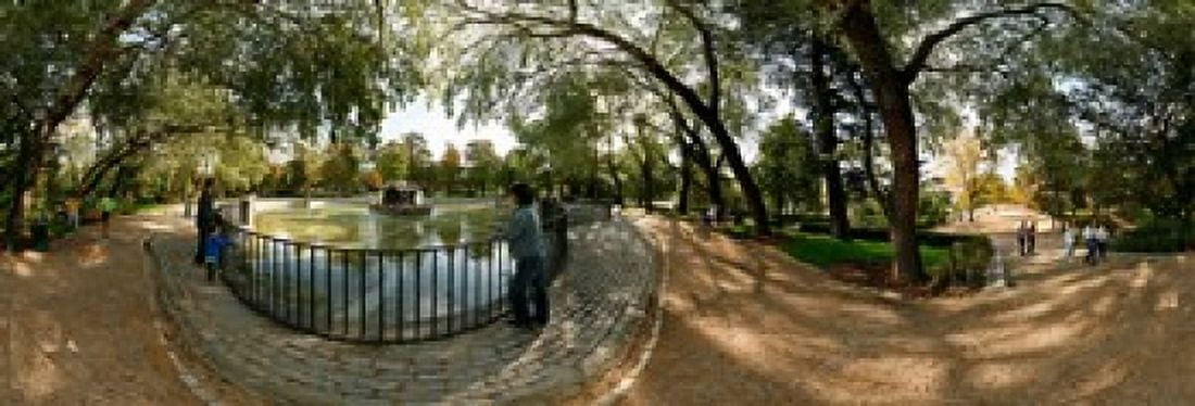 Tourists at a public park Buen Retiro Park Madrid Spain Canvas Art - Panoramic Images (18 x 6)