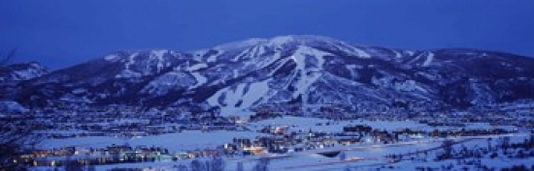 Tourists at a ski resort Mt Werner Steamboat Springs Routt County Colorado USA Canvas Art - Panoramic Images (18 x 6)