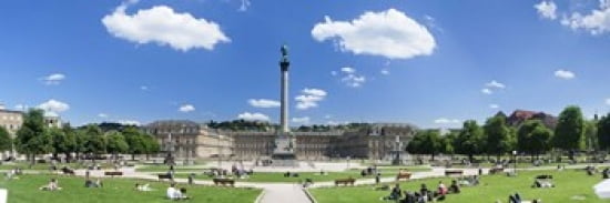 Tourists at a town square New Palace Schlossplatz Stuttgart Baden-Wurttemberg Germany Canvas Art - Panoramic Images (36 x 12)