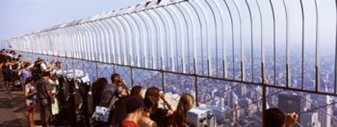 Tourists at an observation point Empire State Building Manhattan New York City New York State USA Canvas Art - Panoramic Images (15 x 6)