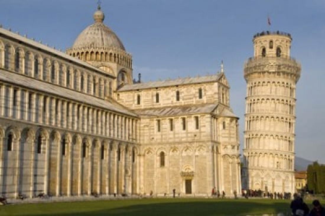 Tourists at cathedral Pisa Cathedral Leaning Tower of Pisa Piazza Dei Miracoli Pisa Tuscany Italy Canvas Art - Panoramic Images (36 x 24)