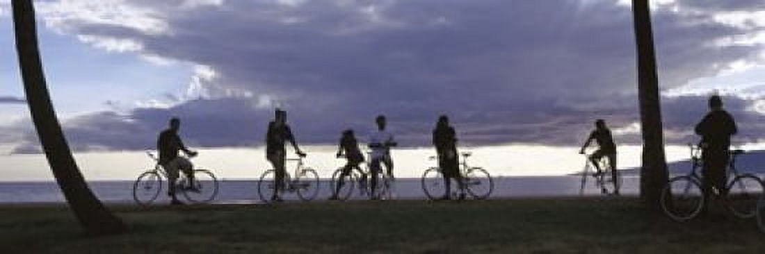 Tourists cycling on the beach Honolulu Oahu Hawaii USA Canvas Art - Panoramic Images (18 x 6)