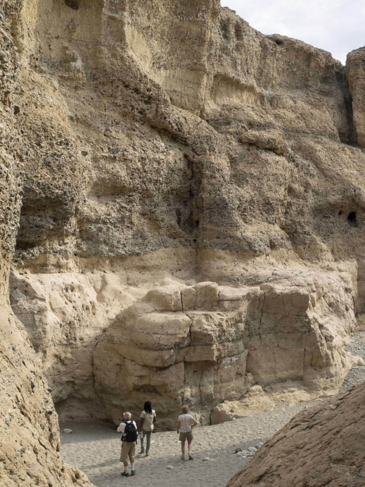 Tourists exploring Sesriem gorge Namib-Naukluft National Park Hardap Namibia Canvas Art - Panoramic Images (12 x 16)