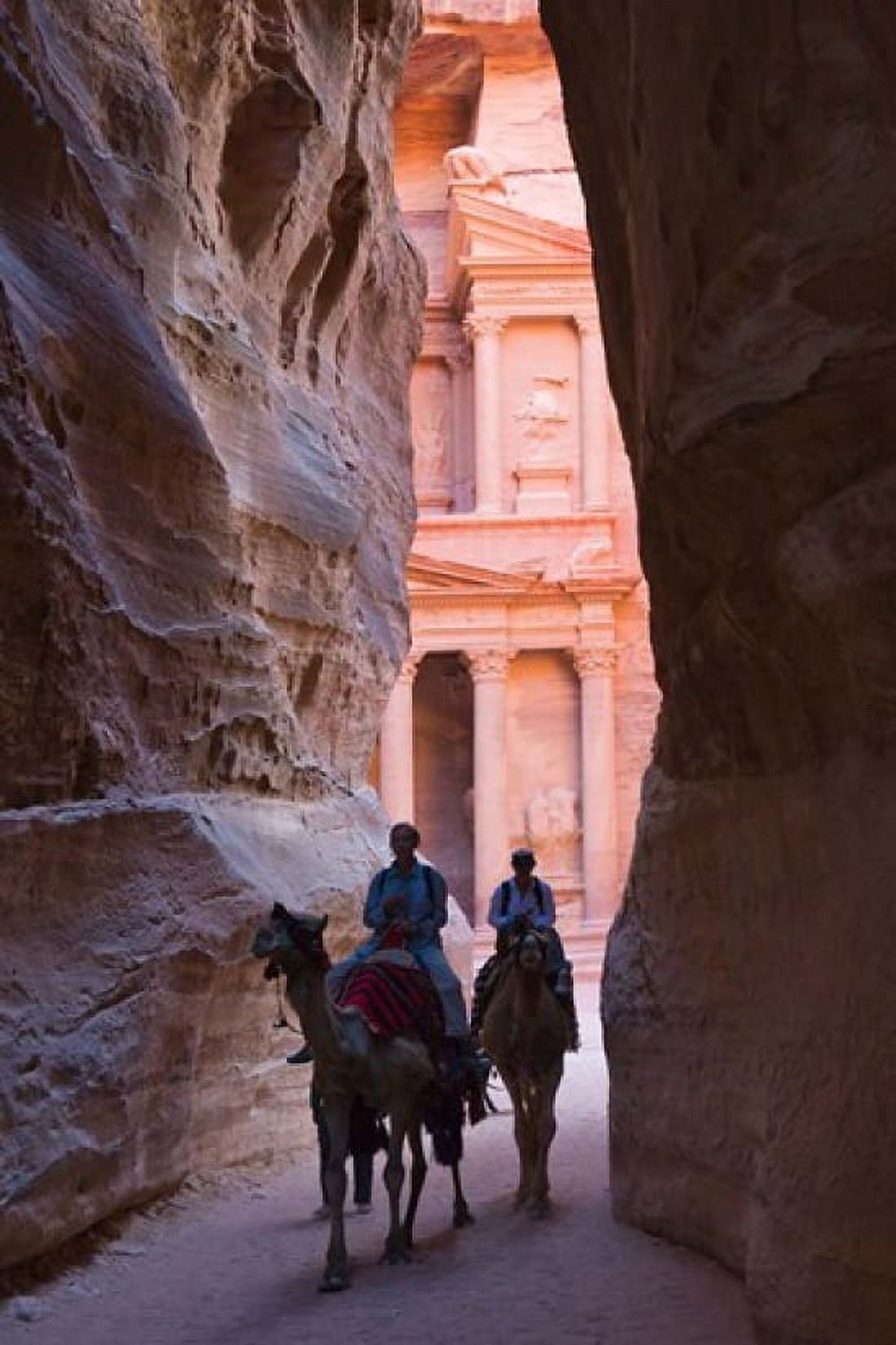Tourists in Al-Siq leading to Facade of Treasury (Al Khazneh) Petra Jordan Canvas Art - Keren Su DanitaDelimont (16 x 24)