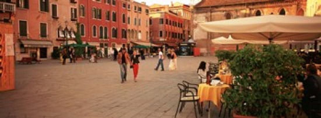 Tourists in a city Venice Italy Canvas Art - Panoramic Images (18 x 7)