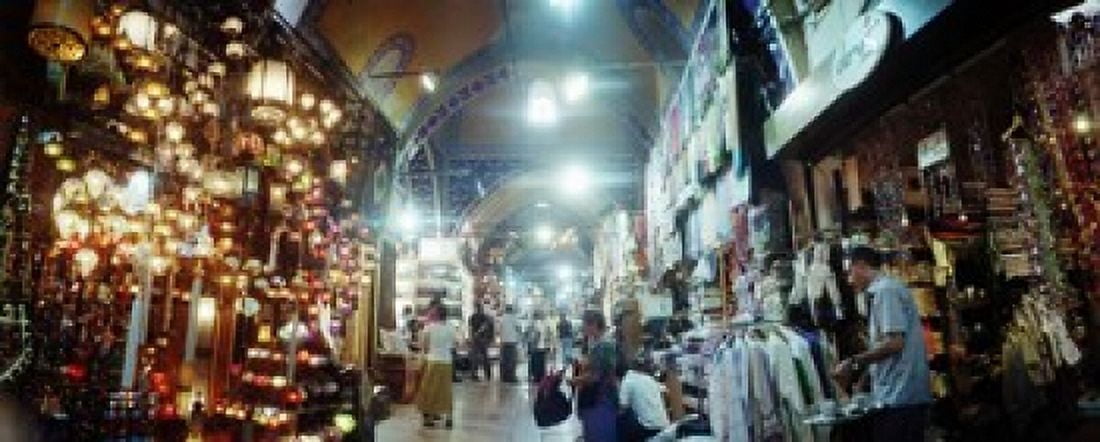 Tourists in a market Grand Bazaar Istanbul Turkey Canvas Art - Panoramic Images (30 x 12)