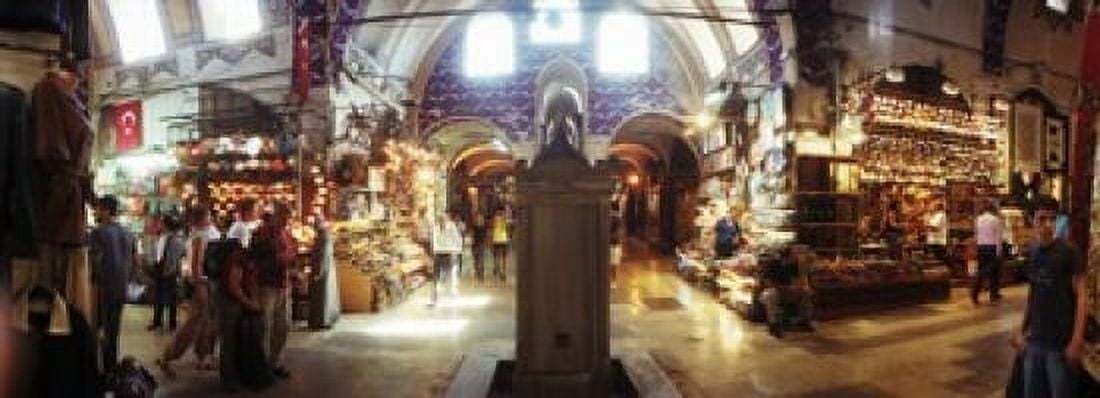 Tourists in a market Grand Bazaar Istanbul Turkey Canvas Art - Panoramic Images (36 x 13)