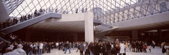 Tourists in a museum Louvre Museum Paris France Canvas Art - Panoramic Images (36 x 12)