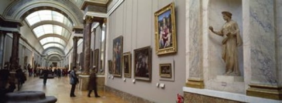 Tourists in an art museum Musee Du Louvre Paris Ile-De-France France Canvas Art - Panoramic Images (36 x 13)