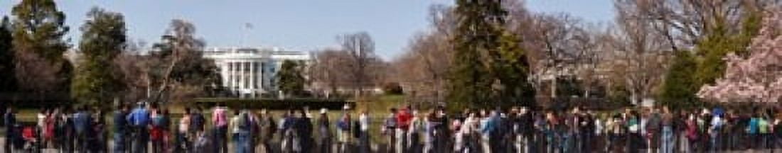 Tourists in front of White House Washington DC USA Canvas Art - Panoramic Images (24 x 5)