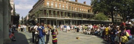 Tourists in front of a building New Orleans Louisiana USA Canvas Art - Panoramic Images (36 x 12)