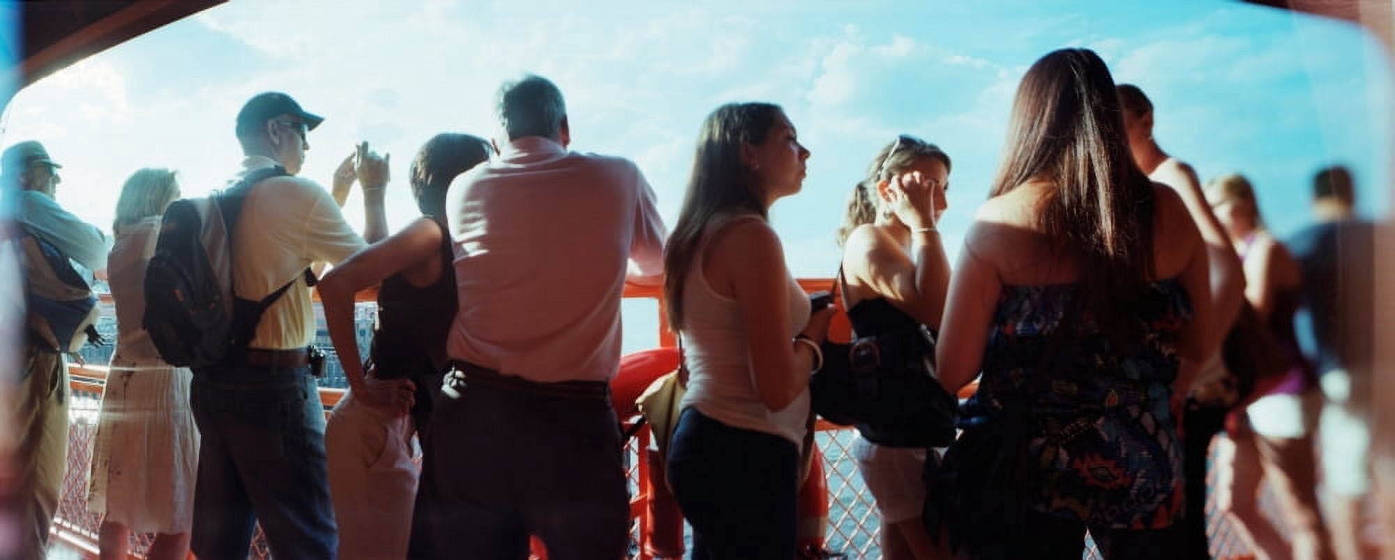Tourists on Staten island Ferry Staten island New York City New York State USA Canvas Art - Panoramic Images (27 x 9)