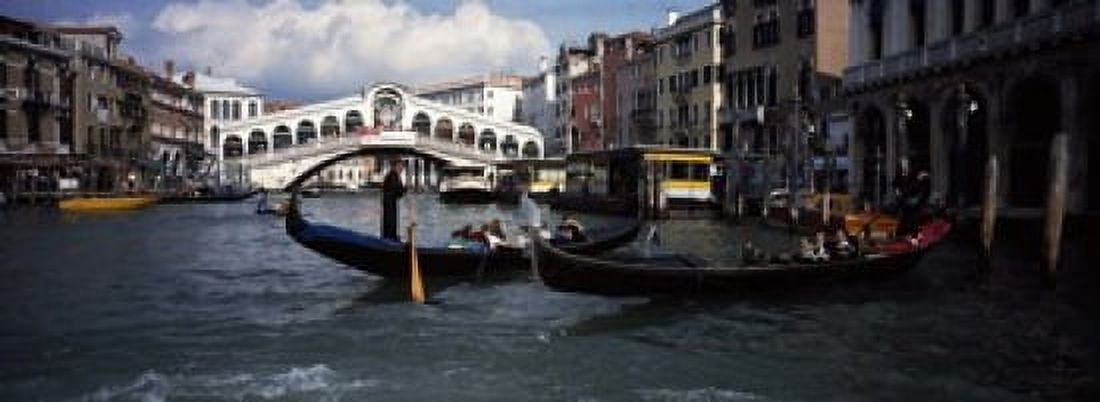 Tourists on gondolas Grand Canal Venice Veneto Italy Canvas Art - Panoramic Images (18 x 7)