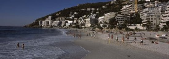 Tourists on the beach Clifton Beach Cape Town Western Cape Province South Africa Canvas Art - Panoramic Images (36 x 13)
