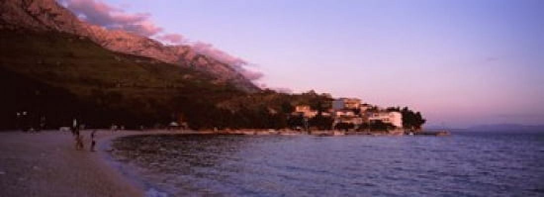 Tourists on the beach Makarska Dalmatia Croatia Canvas Art - Panoramic Images (18 x 7)