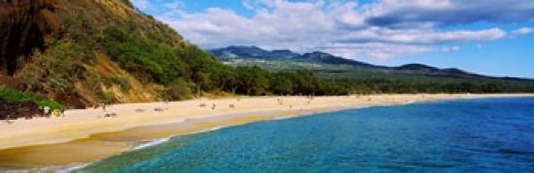 Tourists on the beach Makena Beach Maui Hawaii USA Canvas Art - Panoramic Images (36 x 12)