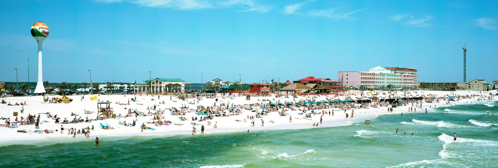 Tourists on the beach Pensacola Escambia County Florida USA Canvas Art - Panoramic Images (12 x 36)