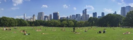 Tourists resting in a park Sheep Meadow Central Park Manhattan New York City New York State USA Canvas Art - Panoramic Images (38 x 12)