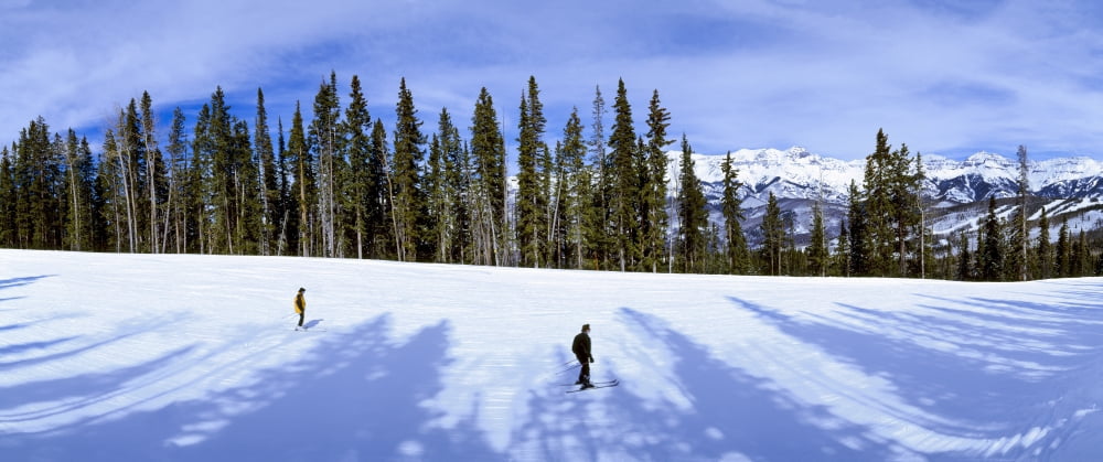 Tourists skiing on snow covered landscape Telluride San Miguel County Colorado USA Canvas Art - Panoramic Images (27 x 9)