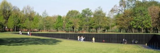 Tourists standing in front of a monument Vietnam Veterans Memorial Washington DC USA Canvas Art - Panoramic Images (36 x 12)
