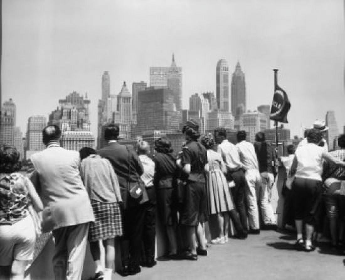 Tourists standing on a boat deck New York City New York State USA Canvas Art -  (24 x 36)