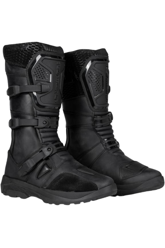 Highlander ADV Mens Leather Motorcycle Boots Black 10 USA