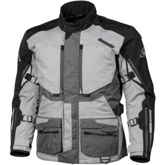 Tourmaster Highlander Mens Waterproof Motorcycle Jacket Gray/Gray LG