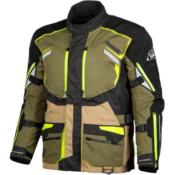 Tourmaster Highlander Mens Waterproof Motorcycle Jacket Olive Green SM