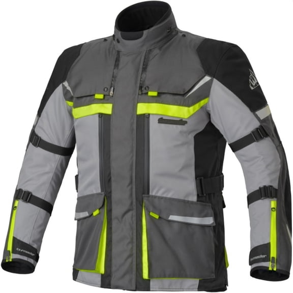 Tourmaster Mariner Laminated Mens Motorcycle Jacket Gray/Hi-Vis MD