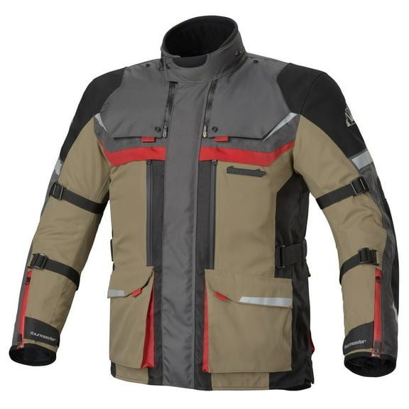 Tourmaster Mariner Laminated Mens Motorcycle Jacket Sand/Gray SM