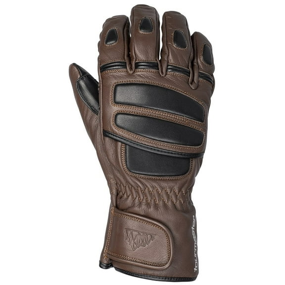 Tourmaster Midweight Mens Leather Motorcycle Gloves Coffee SM