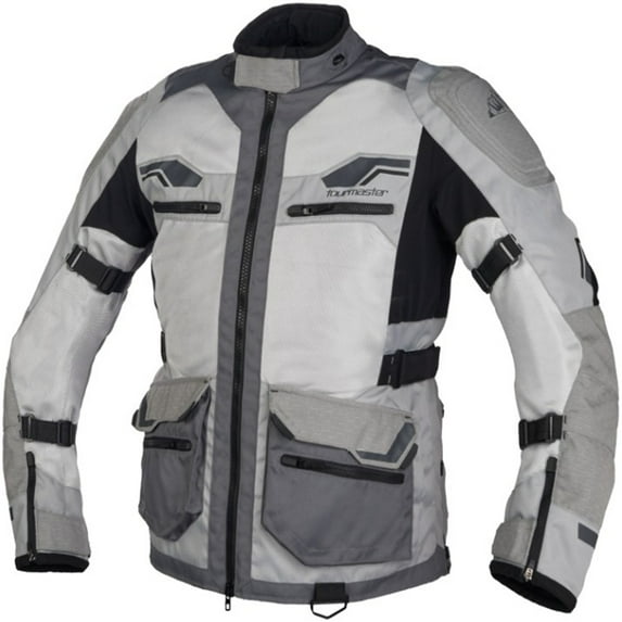 Tourmaster Ridgecrest Mens Adventure Motorcycle Touring Jacket Gray/Gray SM