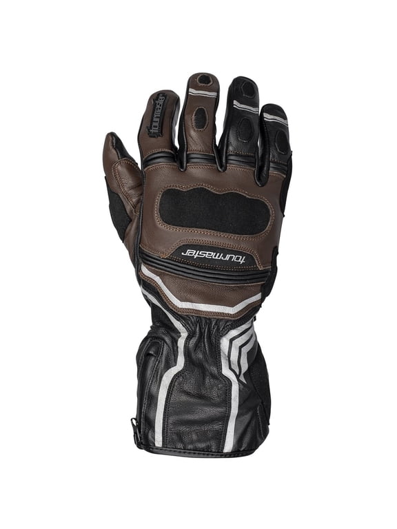 Super-Tour Mens Leather Motorcycle Gloves Coffee XXL