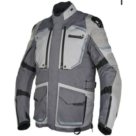 Tourmaster The Trek Mens Adventure Touring Motorcycle Jacket Gray/Gray XL