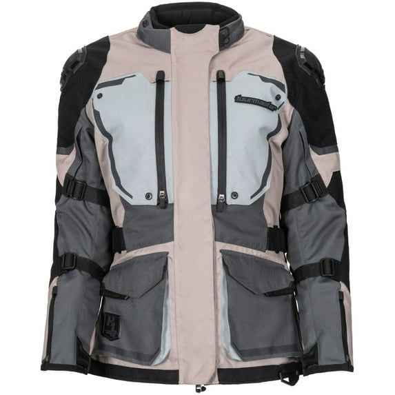 Tourmaster The Trek Mens Adventure Touring Motorcycle Jacket Sand/Gray MD