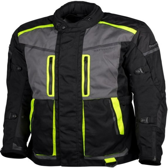 Tourmaster Transition Mens Textile Motorcycle Jacket Hi-Vis 4XL